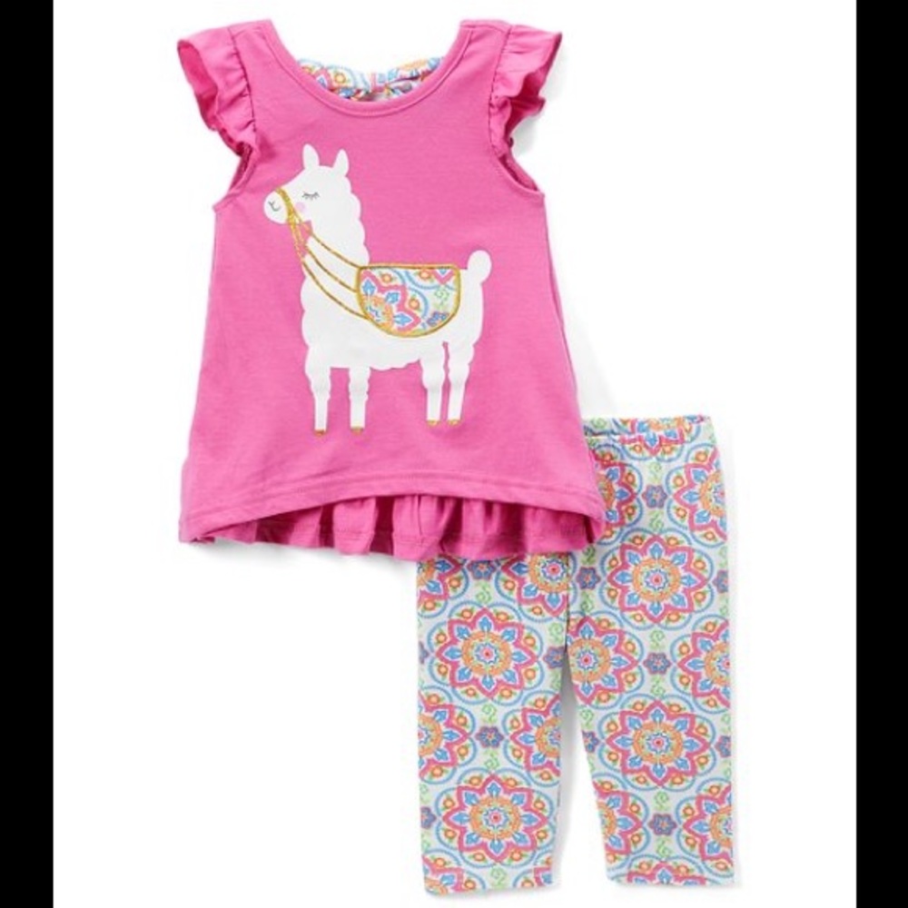 🎉🎉HOST PICK 6/11🎉🎉 Pink Llama Bow Top/Leggings